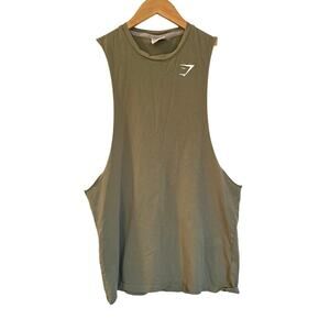 Gymshark Muscle Tank sz S green sleeveless workout Tank critical drop tank